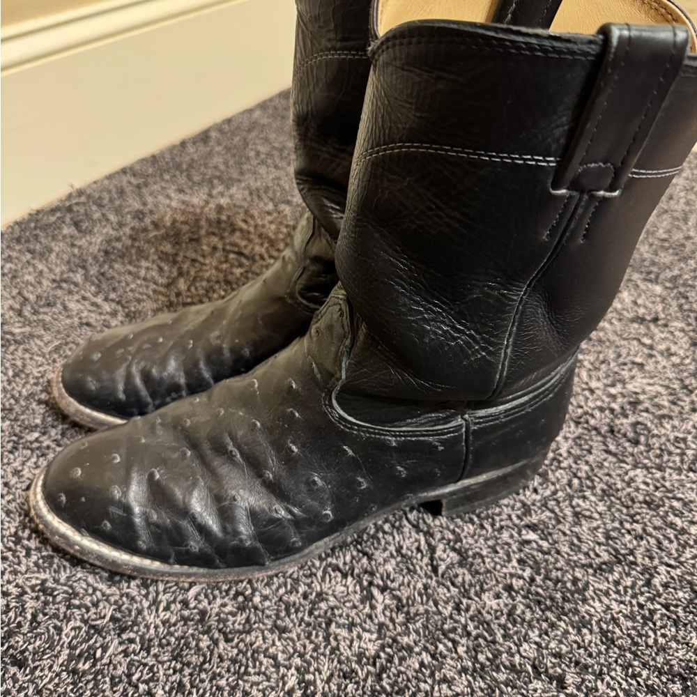 Larry Mahan Ostrich Quill Men's Boots 9.5 E